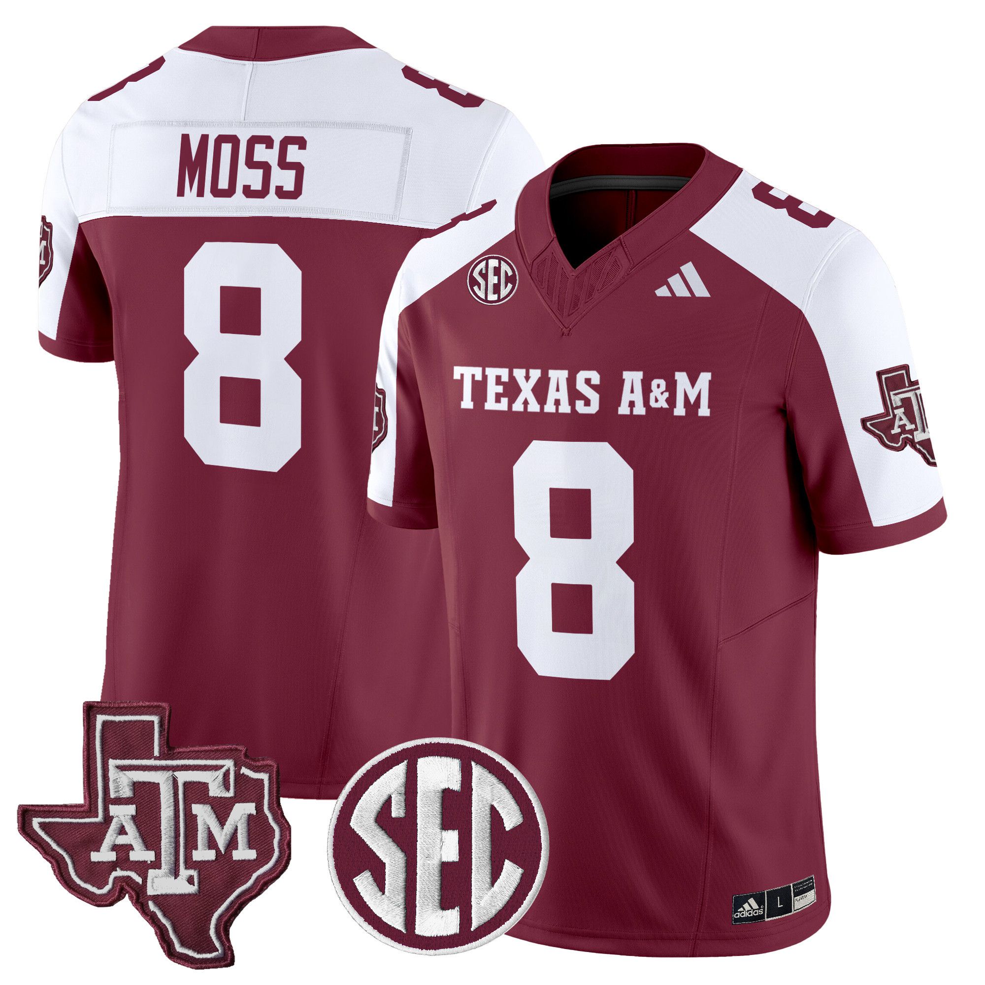 Men Texas A&M Aggies #8 Moss Red 2024 Vapor Limited NCAA Jersey